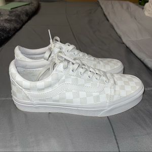 Vans white checkered shoes